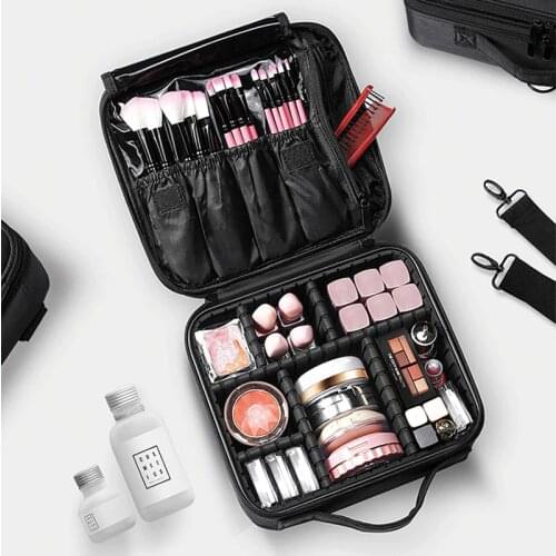 Makeup up bag large multi-storey professional makeup clapboard bag nail pattern semi-permanent tool box cosmetic toiletry case