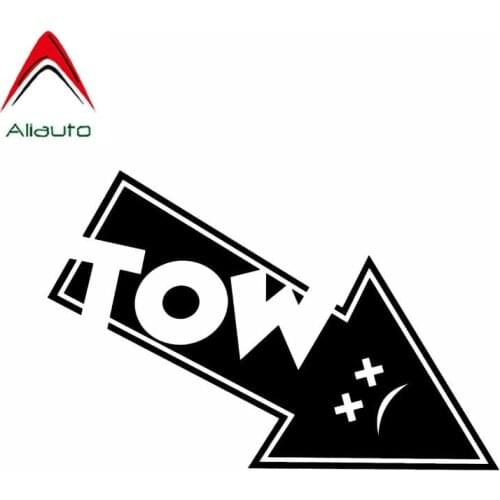 Aliauto Personality Creative Car Sticker Tow Hook Arrow Vinyl Sunscreen Decal Track Drag Drift Race Black/Silver,12cm*8cm