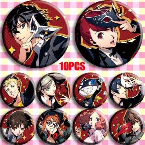 Japan Anime Persona 5 P5 Ren Amamiya Morgana Anne Takamaki Cosplay Bedge Collect Badge For Bags Hats Button Brooch Pin Xmas Gift