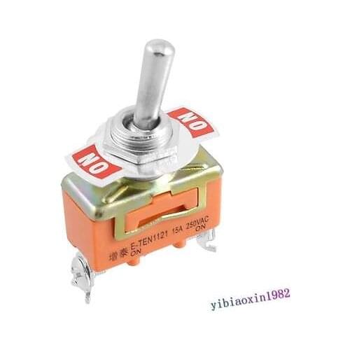 10pcs AC 250V 15A ON/ON 2 Position 3 Terminals SPDT Toggle Switch
