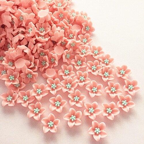 100Pcs 14mm pink Resin Flowers Decoration Crafts Flatback Cabochon For Scrapbooking Diy Accessories
