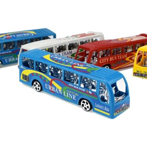 2020 New 5.5\" City Bus Inertial Cars Kids Toys Car Model Vehicles Baby Toy Layout Landscape Gift