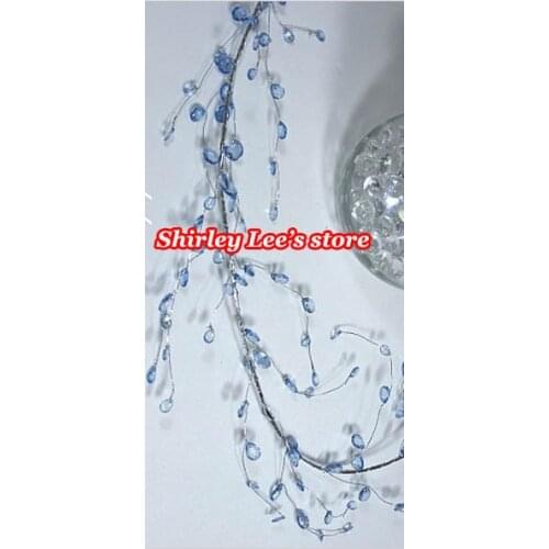 24pcs X 4.5 ft Teardrop Acrylic Jewel Garland in Blue for Wedding Cake Decoration etc