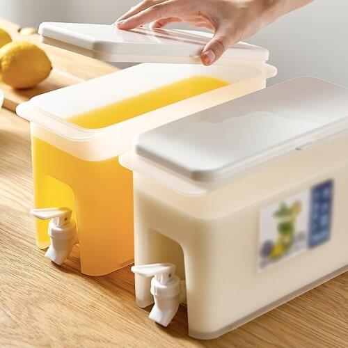 3.5L Water Jug With Faucet Fruit Juice Lemon Juice Drinkware Kettle Pot Cold Water Bottle Container Heat Resistant Pitch