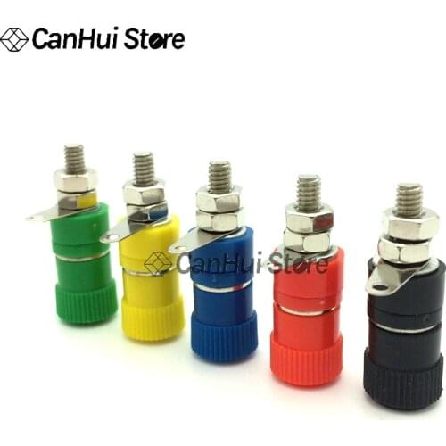 5Pc Terminal Blocks JS- 910B 919 4mm Amplifier Terminal Connector Binding Post Banana Plug Jack Mount Black Red Blue GreenYellow