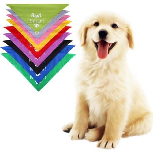 1 Pcs Hight Quality Cotton Dog Pet bandanas Birthday bandanas Pet Supplies Dog Scarfs Pet Dog Grooming Accessories