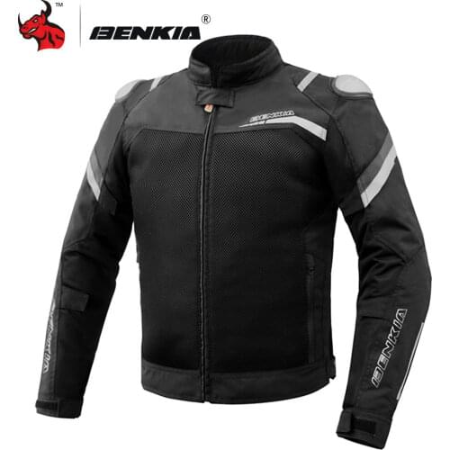 BENKIA Motorcycle Jacket Protective Gear Men Summer Breathable Mesh Moto Jacket Motocross Jacket Chaqueta Moto S-5XL