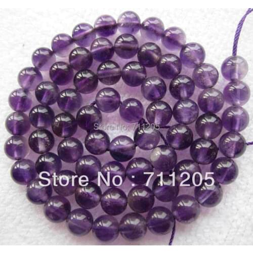 Free shipping , wholesale 66pcs ,6mm Natural Amethysts Round beads ,Min. Order is $10,we provide mixed wholesale for all items
