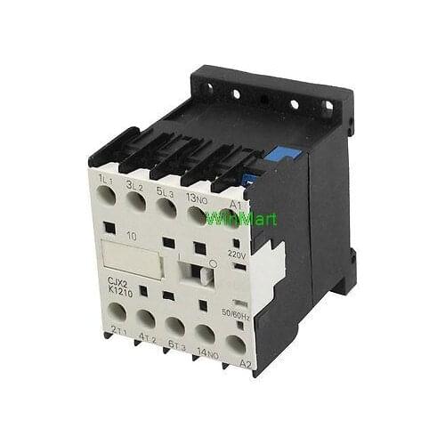 CJX2-K1210 220 Volts Coil 35mm DIN Rail 12A Three Pole 3P 1NO AC Contactor