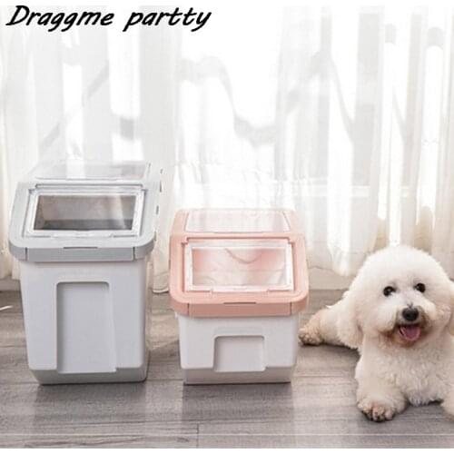 5-10kg Dog And Cat Food Bucket Sealed Container Moisture-proof Storage Bucket Large Capacity Flour Sealed Rice Storage Box