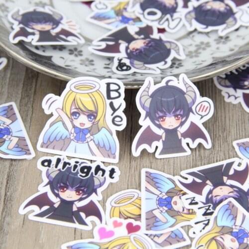 40pcs Cute Angle and Devil Boy and Girl Scrapbooking Stickers DIY Craft Decorative Sticker Pack
