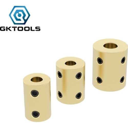 GKTOOLS Pure copper Cylindrical Shaft Coupling Rigid coupling Coupler Motor Transmission Connector