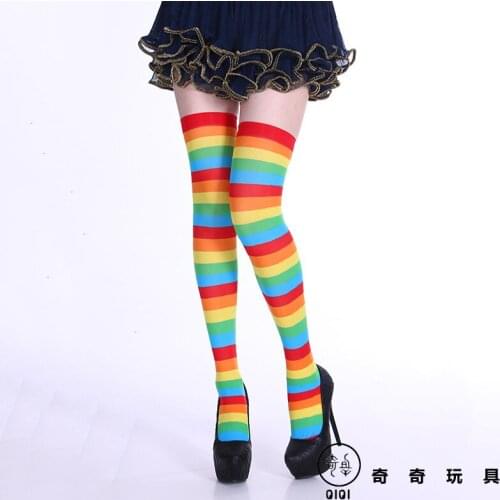 Halloween striped stockings dress knee socks striped stockings colored stockings