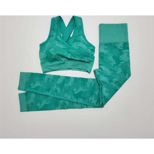 Camo Seamless Yoga Set Women Fitness Clothing Sportswear High Waist Gym Leggings Tights Workout Bra Sport Suit