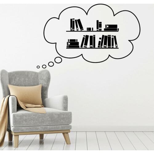 Books Library Bookstore Bookworm Reading Wall Sticker Vinyl Home Decor Kids Bedroom Study Room Decor Decal Removable Mural S132