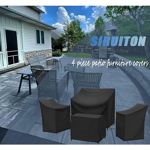 Patio Furniture Covers Windproof Waterproof Rain Snow Dust Wind-Proof Anti-UV Oxford Fabric Garden Lawn Outdoor Furniture Covers