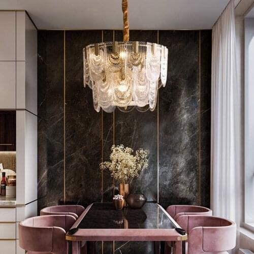 Copper post-modern American living room chandelier light luxury atmosphere bedroom simple designer creative luxury