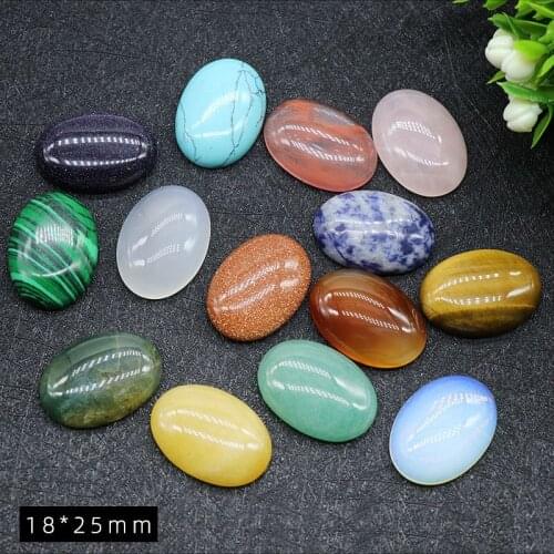 18x25mm Fashion Natural Stone Oval CAB CABOCHON Beads for Jewelry & Clothes Accessories Wholesale