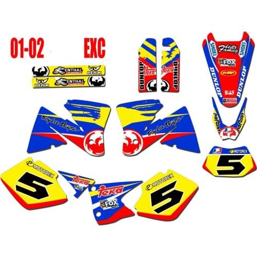 5 styles Motocross Team Graphics Decals Stickers kit FOR KTM EXC MXC 2002 2001 125-200 250 300 350 400 520 FOR KTM 2001 2002 EXC