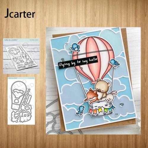 New Design Hot Air Balloon Animal Metal Cutting Dies and Clear Stamps Craft Stencil Scrapbook Album Paper Make Template Decor