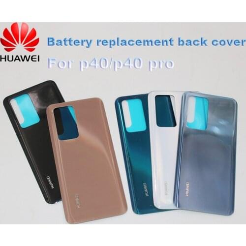Original Huawei Back Battery Cover Glass Rear Door Housing Case Replacement Parts For HUAWEI P40/P40 Pro & Adhesive Sticker Logo