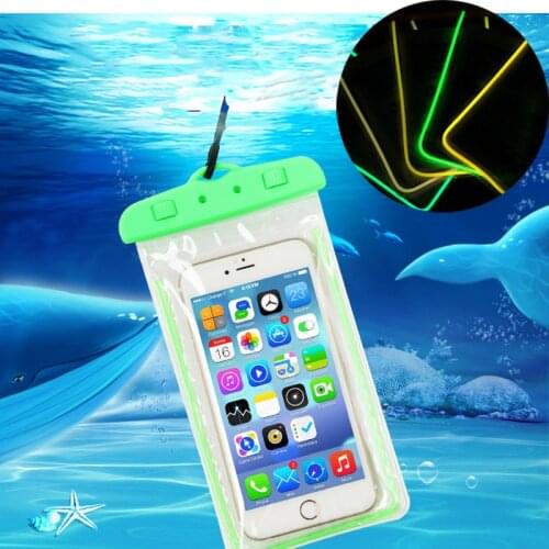 Beach phone bag Luminous waterproof pouch Swimming Gadget Phone Case Cover suitable for 3.5-6 inch phone XiaoMi Iphone Samsung