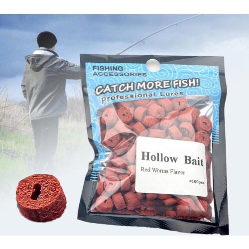 Hollow Red Bait Artificial Attractive Eco-friendly Insect Particle Fishing Lure Grass Carp Baits for Angling