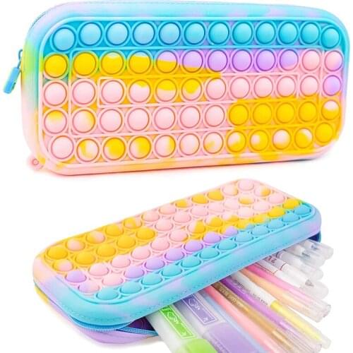Popular Pencil Case Silicone Feel Elastic Waterproof Shockproof Pencil Case Decompression Suitable for Christmas Gifts