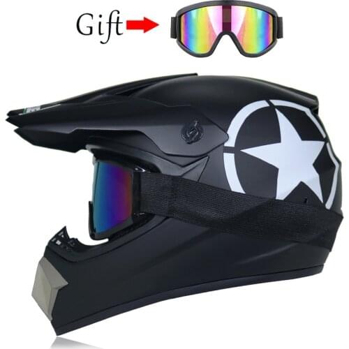 Professional Racing ATV Motocross Helmet Motorcycle Shell for Off-Road Casco Dirt Bike Cartoon Children Helmet Free Goggle Gift