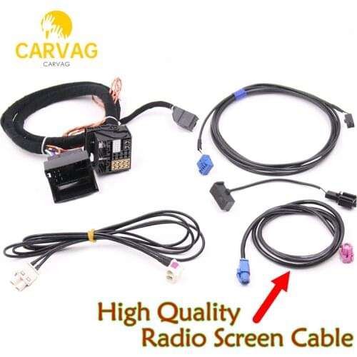 MIB STD2 ZR NAV Discover Pro Radio Adapter Cable Wire Harness With 2 to 2 Cable For Golf 7 MK7 Passat B8 Tiguan MQB CAR