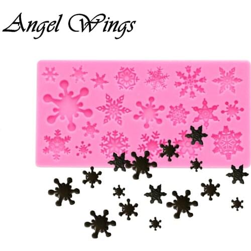 Christmas mini snowflake Silicone mold for cake decorating tools chocolate Resin Fondant Sugar Craft Molds DIY Cake F1425