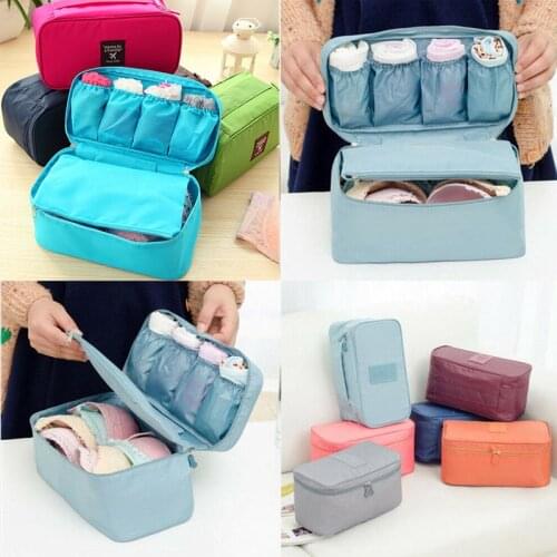 Womens Bra Underwear Travel Bag Suitcase Organizer Women Cosmetic Bag Luggage Organizer for Lingerie Makeup Organizer bags box