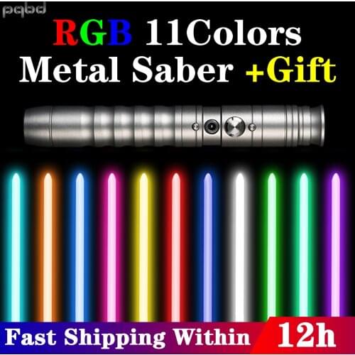 Pqbd Lightsaber RGB Colors Change Personalize Laser Saber FOC FX Heavy Dueling Blaster Sword Cosplay Lumineux Toy Children Gifts