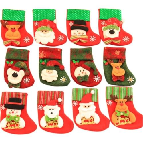 Christmas Stockings Hanging Christmas Tree Decoration Ornaments New Year Candy Bag Gifts Socks Stocking
