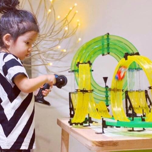 Remote Magnetic Control Railway Track Racing Double Track Adult Children Play Car Accessories DIY Educational Toys for Kids Gift