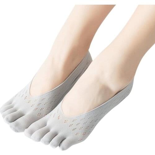 Women Toe Socks Thin Low Cut Full Five Finger No Show Liner Socks Compression Socks Female Slipper Funny Non-slip Boat Toe Sock