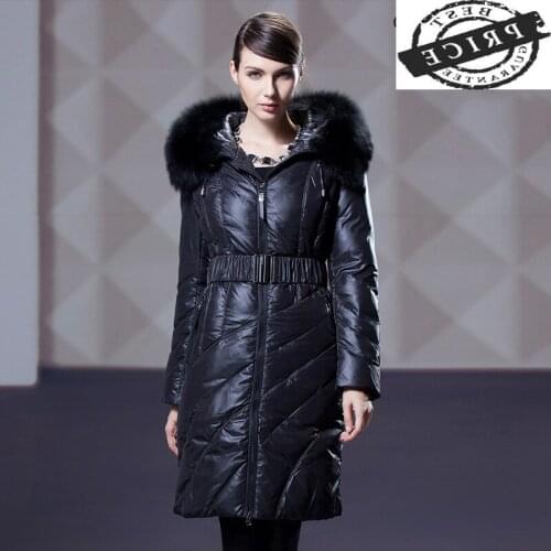 Women Winter Jacket Down Coat Female White Duck Down Jacket Womens Long Coats Warm Raccoon Fur Hooded Clothes 2021 13610a