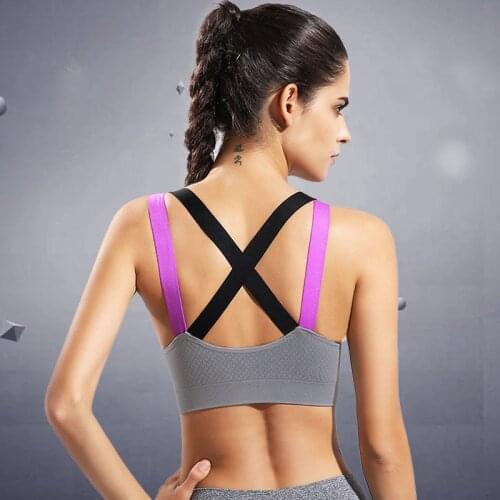 Fitness Yoga Push Up Sports Bra for Womens Gym Running Padded Tank Top Athletic Vest Underwear Shockproof Strappy Sport Bra Top