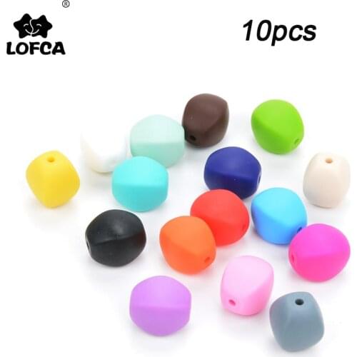 LOFCA 10pcs Chunky Olive Shape Silicone Beads Food Grade Silicone Teething Toy Baby Silicone Beads Teething Necklace making