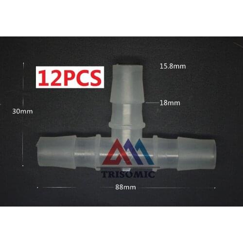 12 pieces 15.8mm T tpye equant Connector Equal Tube Joiner Material PP Plastic Fitting Fish Tank Airline Aquarium