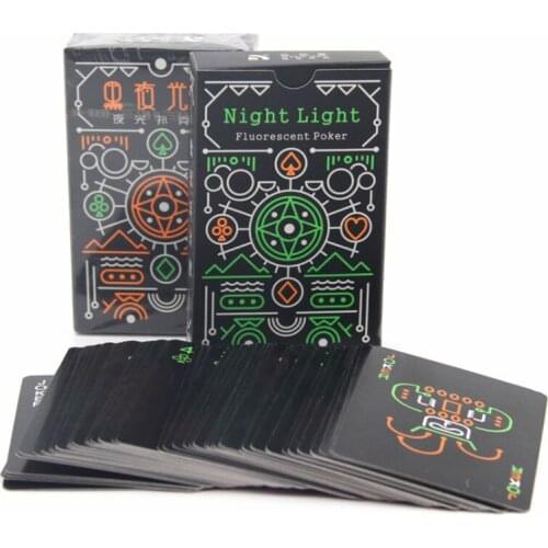 2 PC/Set Black Luminous Poker Card Bar Party Fluorescent Playing Cards Game Bar Game Collectibles