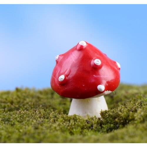 20PCS Red Mushroom Miniature Fairy Garden Home Houses Decoration Mini Craft Micro Landscaping Decor DIY Accessories