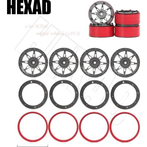 4 Aluminum Alloy 1.9 Rims 7-Spoke Wheels Wheel Hub Upgrade Spare Parts for 1/10 SCX10 RC Track Axis