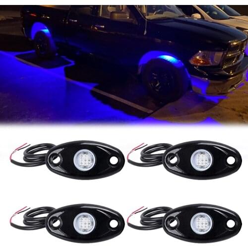 4pcs White LED Rock Light 4Pods Lights For JEEP Off Road Truck Car ATV Under Body