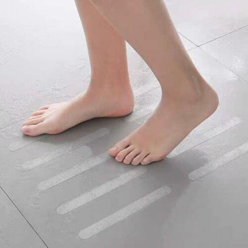 5pcs Acrylic Anti-skid Strip Transparent Shower Sticker Bathroom Safety Strip Bathtub Anti-skid Strip Shower Room Stair Floor