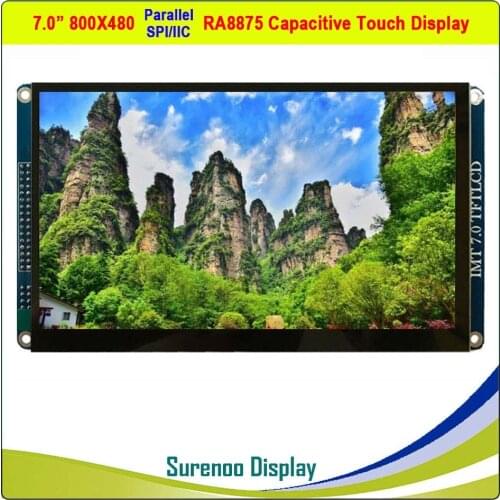 7" inch 800*480 RA8875 TFT LCD Module Display Screen Monitor & Resistive / Capacitive Touch Panel Parallel / SPI / IIC / I2C