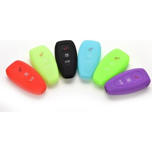 1PCS New 3 Buttons Key Case Cover For Ford Mondeo Fiesta Focus Titanium Silicone Skin Fob Key Shell Default Black Color