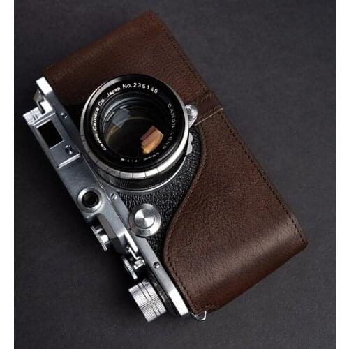 Design for Canon iiia/iib/iid camera Handmade Genuine Leather Camera case Half Bag Camera Bodysuit