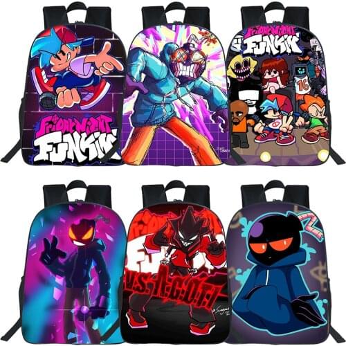 16 Inch Friday Night Funkin Backpack Children Backpacks For Kids Cartoon Anime School Bags Boys Girls Cute Rucksack Mochila