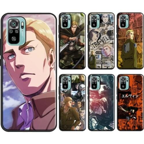 Erwin Smith Attack on Titan For Xiaomi Redmi Note 9 7 8 10 Pro Note 9S 8T Cover For Redmi 9C 9 9T 6A 7A 8A 9A Case